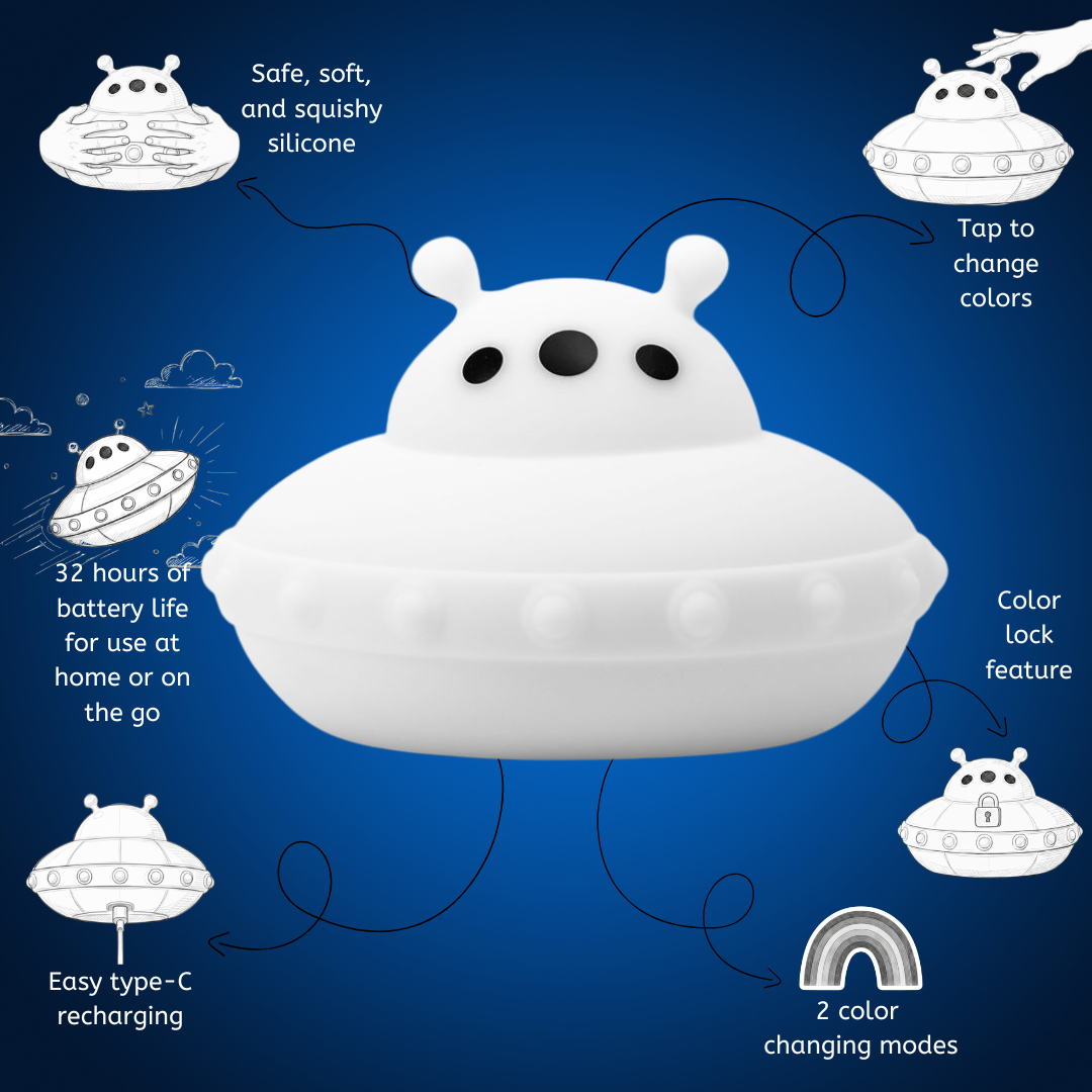 LumiPets® Ugo the UFO- Children's Touch Night Light Junior
