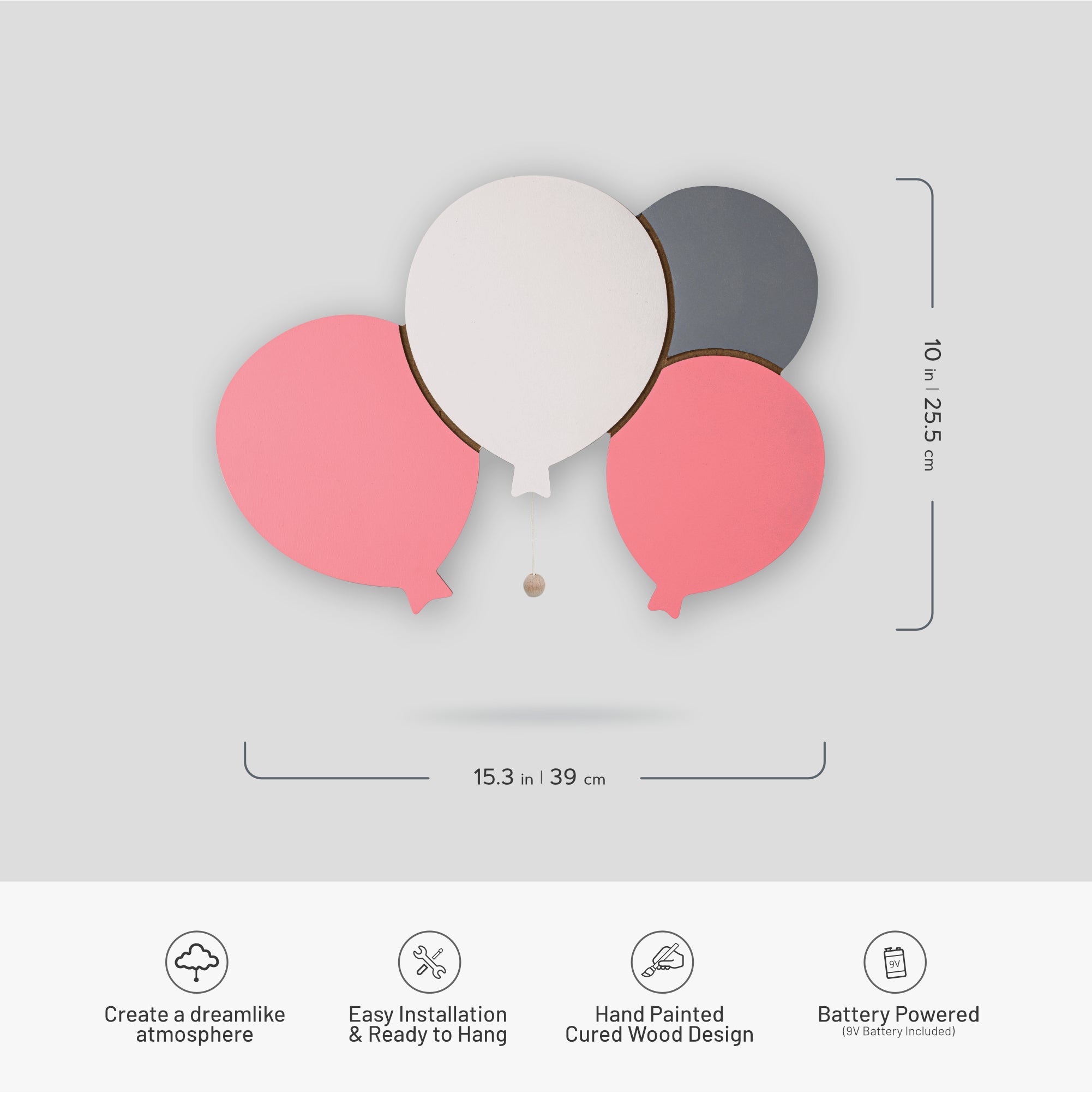 LumiDreams Balloon Wall Light | Safe LED Nursery Nightlight